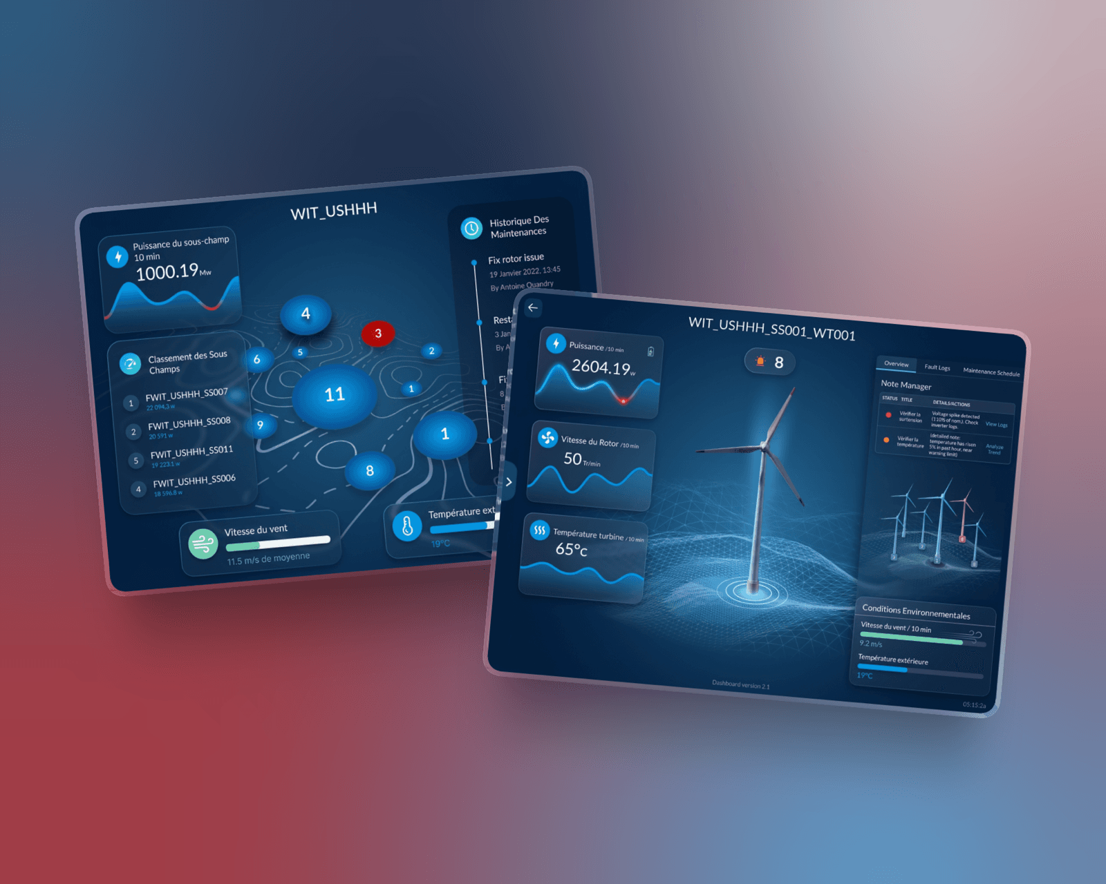 Engie — dashboard parcs éoliens