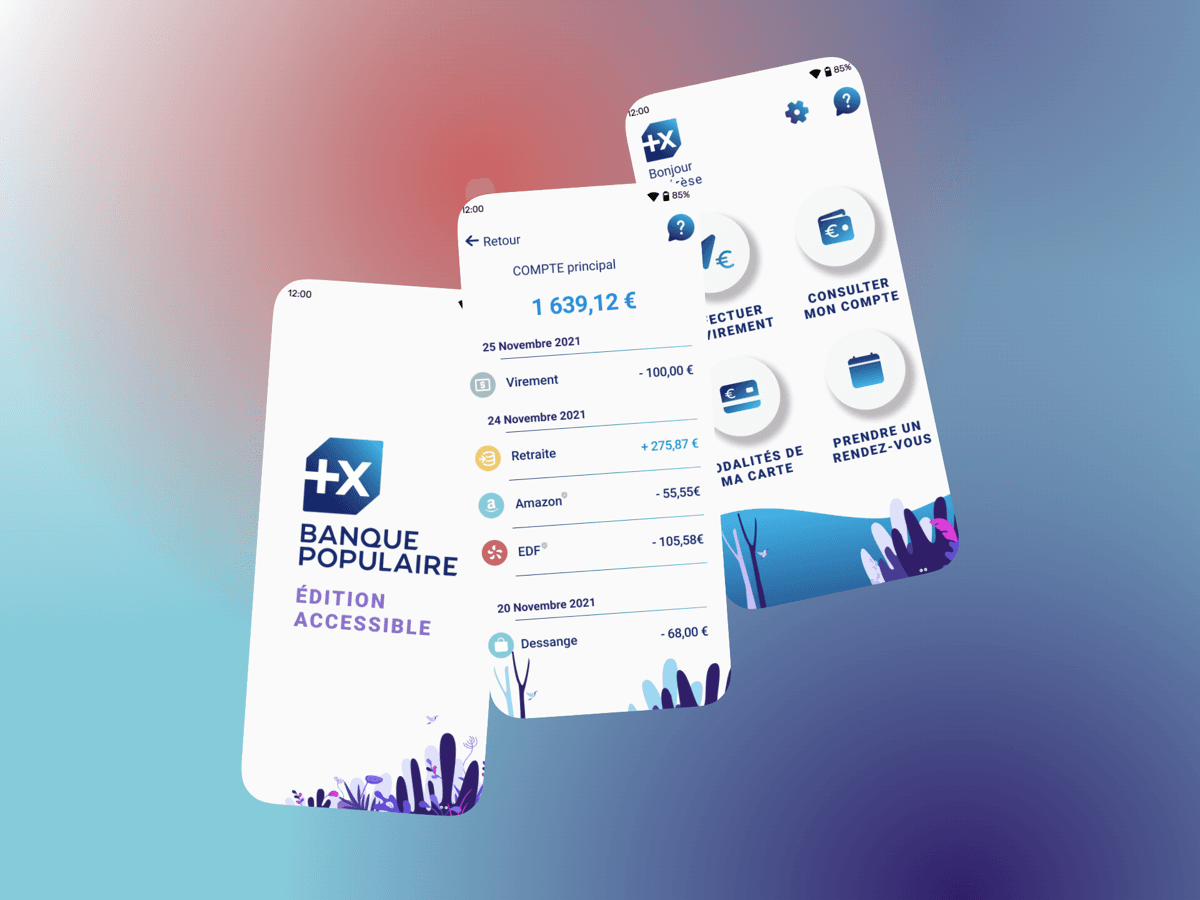 Parcours accessible — écrans app